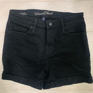 Black high rise jean shorts